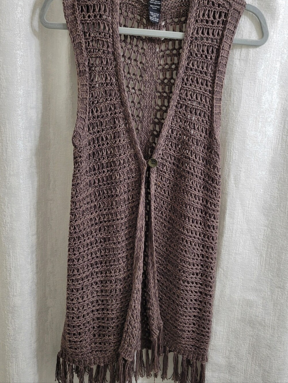 Olsen Europe Crochet Knitted Fringe Vest